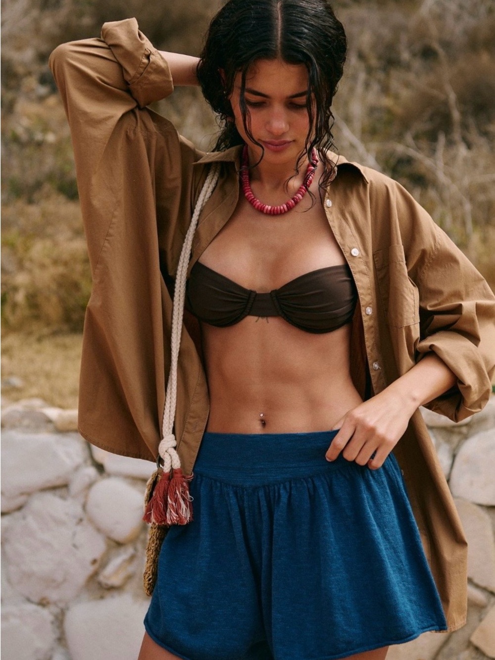 Free People flowy Blue Shorts